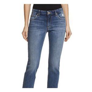 Joes Jeans Sz 29 The Smith Mid Rise Straight Crop Raw Frayed Hem Womens